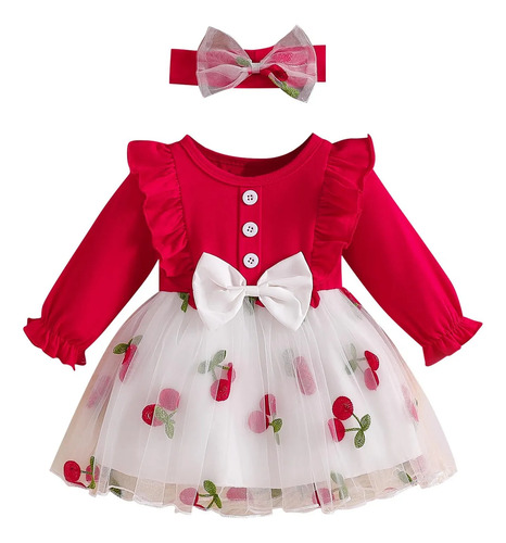 Elegante Vestido De Niña De Manga Larga, Manga Larga Engrosa