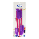 Juego De 3 Espátulas Reposteras Silicón Ekco Morado