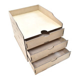 Organizador De Niveles Con 3 Cajones Madera Mdf