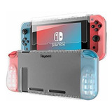 Funda De Silicona + Vidrio Templado Nintendo Switch Clear