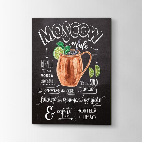 Placa Decorativa Drink Moscow Mule Bebida Bar- 20x30 Cm