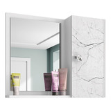 Armário Banheiro De Parede Superior Aéreo Com Espelho Cor Do Móvel Carrara