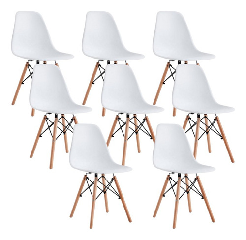 Set De 8 Sillas Eames  Modernas Minimalista 