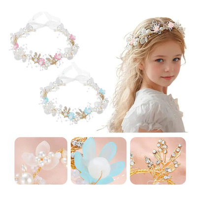 2pz Coronas Tiaras Flores Princesas Para Niñas Novia Tiara Multicolor