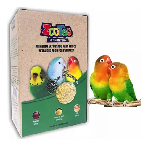 Alimento Extrusado Zootec Para Pericos Cotorras 100% Natural