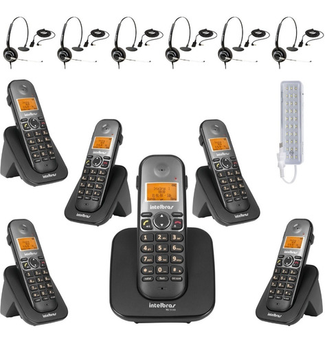 Kit Aparelho Telefone Ts 5120 Bina 5 Ramal E Ths55 Intelbras