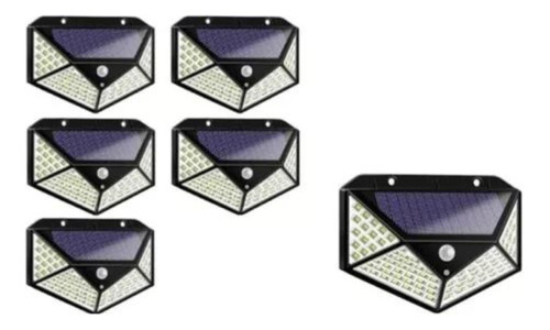 Focos Exteriores 100 Led Solar X5 + 1 Gratis Luz Fija Sensor