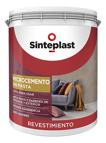 Micro Cemento Pasta Listo Para Usar Alisado 5kgs Sinteplast Color Gris Medio