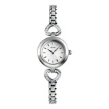 Reloj Mujer Skmei 1408 Acero Minimalista Elegante Clasico Color De La Malla Plateado Color Del Fondo Blanco