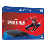 Set De Consola Playstation 4 Slim, Edición Spiderman, De