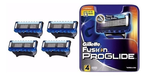 Carga Gillette Fusion Proglide Com 4 Cartuchos Original