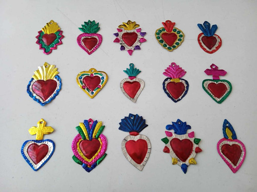 Corazones Artesanales Mexicanos Hojalata Chiquitos! Unicos!