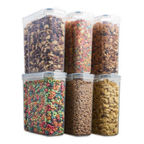 Pack De 4 Envases Herméticos Para Cereales Y Comida Seca, .