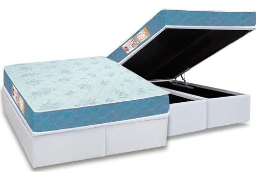 Cama Baú Queen: Colchão D45 Castor Sleep Max+box Crc Couran