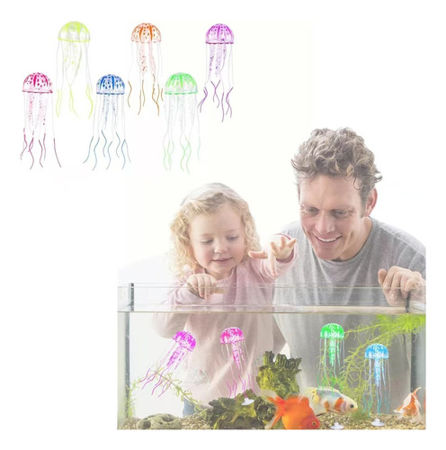 6pz Simulación Medusas Decoración Acuario Oceanario Pecera