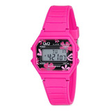 Reloj Qyq Digital Original Dama En Fucsia Resistente Al Agua