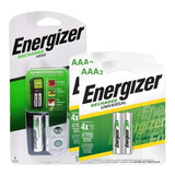 Cargador Energizer Mini Con 2 Pilas Aa Y 4 Pilas Aaa