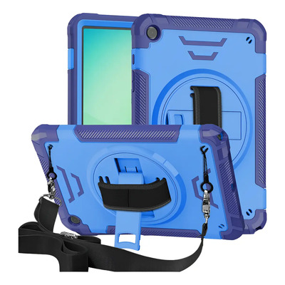 Funda Para Samsung Galaxy Tab A11+ / A11 Plus 2025 Y A9 Plus 11 2022 Case De Uso Rudo + Stand Correa De Mano Giratoria + Correa De Hombro Anticaídas (azul)