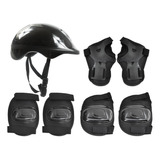 Kit Capacete Infantil Proteção Bicicleta Patins Skate Preto