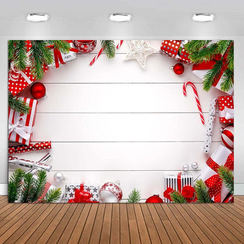 Merry Christmas Theme White Wooden Board Photography Back Aa