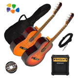 Guitarra Electro Criolla Clasica Funda Amplificador 10w Pua