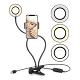 Anel De Luz Ring Light Articulado Com Suporte Para Celular