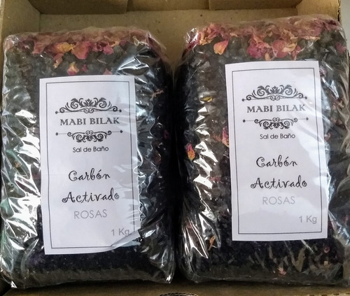 Sal De Baño Relajante Con Carbón Activado Y Rosas X 2 Kilos