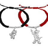 2 Pulseras Y 2 Dijes Tom Y Jerry Amigos Plata 925