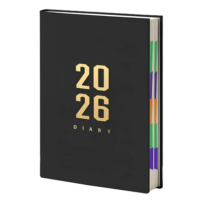 Cuaderno negro impreso 2026, páginas personalizadas con fechas que pueden usarse como notas de oficina, diario de estudio, planificación diaria de planificación, uso multifuncional | MercadoLibre