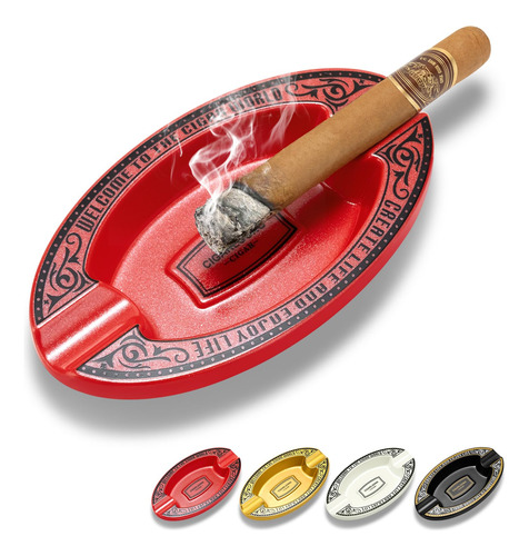 Demcigar Cenicero Para Cigarros Con 2 Soportes Para Cigarro.