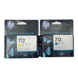 Cartuchos Hp 712 Amarillo(yellow) + 712 Cian Originales