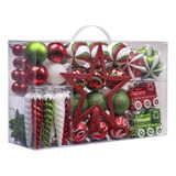Adornos Navideños  100 Bolas De Navidad De Color Rojo Verde