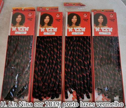 Cabelo Nina Soft H. Lin Atacado 8 Pecas Cor 1b39 Mechas Verm