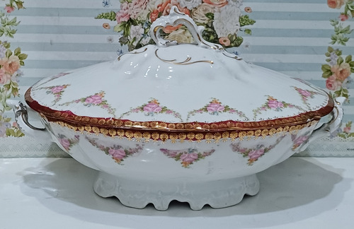 Guisera O Sopera De Porcelana Austriaca Mz Rococo 