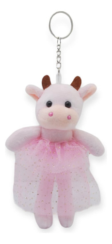 Peluche Llavero Vaca Ballet Rosa 15 Cm