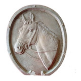 Escudo Friso De Caballo Herradura Cemento Adorno Moldura