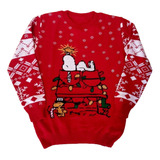 Suéter Rojo Snoopy Para Adulto (tejido)
