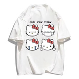 Playera De Manga Corta De Algodón Puro Creative Hello Kitty