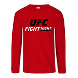 Camiseta Manga Larga Ufc Fight Night Roja