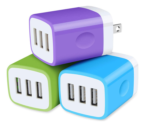 Adaptador De Cargador De Pared, Cubos Usb, Sicodo 3pack Univ