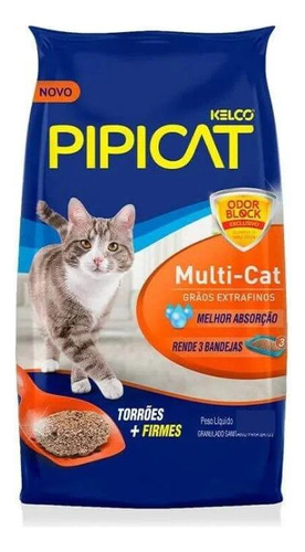 Pipicat Multicat Campestre Areia Higiênica Gatos 12kg