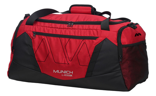 Bolso Deportivo Munich Recco Liviano Grande Reforzado Gym Color Rojo