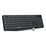 Teclado Negro Inalambrico Ergonomico Numpad Lovaky