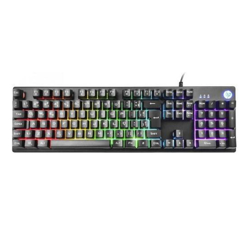 Teclado Gamer Usb Rgb K500f Preto Hp