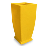 Vaso De Planta + Prato Grande Alto Polietileno 90x40 Amarelo