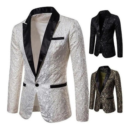 Blazer De Jacquard De Diseño Moderno Para Hombre