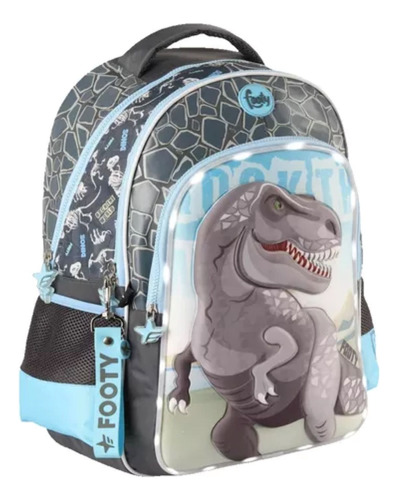 Mochila Espalda 18 Con Luz Dinosaurio T-rex Footy F2203