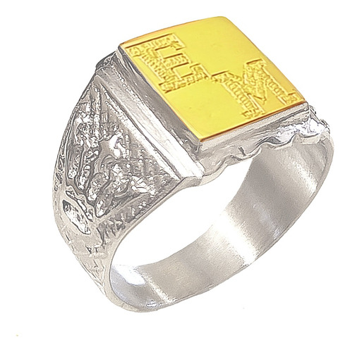 Anillo Sello Hombre Plata 925 Oro 18k Corona Grabado Inicial