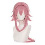 Genshin Impact Yae Miko Cosplay Peruca Cabelo Comprido 80cm