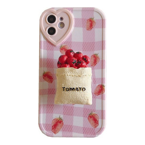 Funda Para iPhone Lindo Anillo De Tomate Cereza Fresa 3d